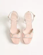 Valentino Bowow Platform Sandal In Moiré Fabric With Crystals 115Mm - Image 5